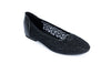 Floral Lace Ballerina Flats - black