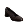 Croc-Embossed Block Heel Pumps - Coffee