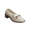 Horsebit Block Heel Loafers - Beige