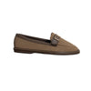 Perforated Buckle Loafers - Khaki