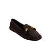 Suede Tassel Moccasins - Coffee