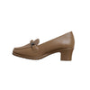 Bit Detail Block Heel Loafers - Khaki