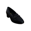 Bit Detail Block Heel Loafers - Black