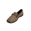 Perforated Buckle Loafers - Khaki