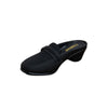 Strap Detail Wedge Mules - Black