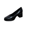 Croc-Embossed Block Heel Pumps - Black