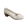 Buckle Low Heel Pumps - Beige