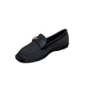 Perforated Buckle Loafers - Black