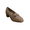 Bit Detail Block Heel Loafers - Khaki