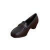 Woven Strap Wedge Loafers - Coffee