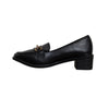 Horsebit Block Heel Loafers - Black