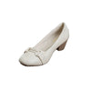 Buckle Low Heel Pumps - Beige