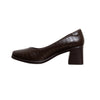 Croc-Embossed Block Heel Pumps - Coffee