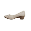 Buckle Low Heel Pumps - Beige