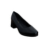 Croc-Embossed Block Heel Pumps - Black