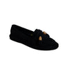 Suede Tassel Moccasins - Black