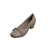 Buckle Low Heel Pumps - Khaki