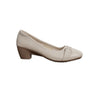 Buckle Low Heel Pumps - Beige
