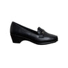 Woven Strap Wedge Loafers - Black