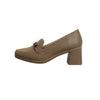 Chain Bit Block Heel Loafers - Coffee