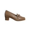Bit Detail Block Heel Loafers - Khaki